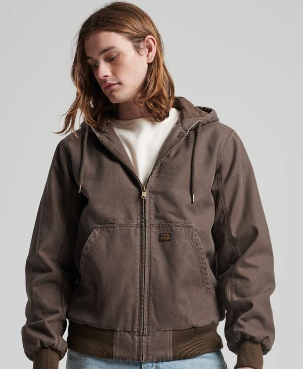 Superdry Hommes sweat à capuche de travail D64Z25 vêtements brun