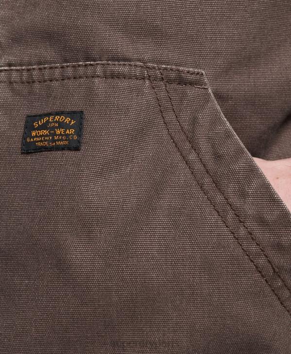 Superdry Hommes sweat à capuche de travail D64Z25 vêtements brun