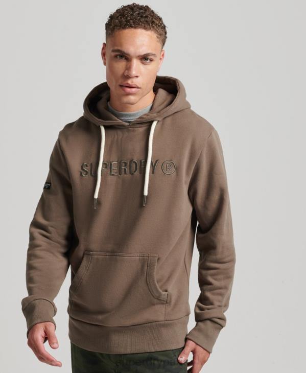 Superdry Hommes sweat à capuche de travail à logo vintage corporation D64Z5170 vêtements kaki