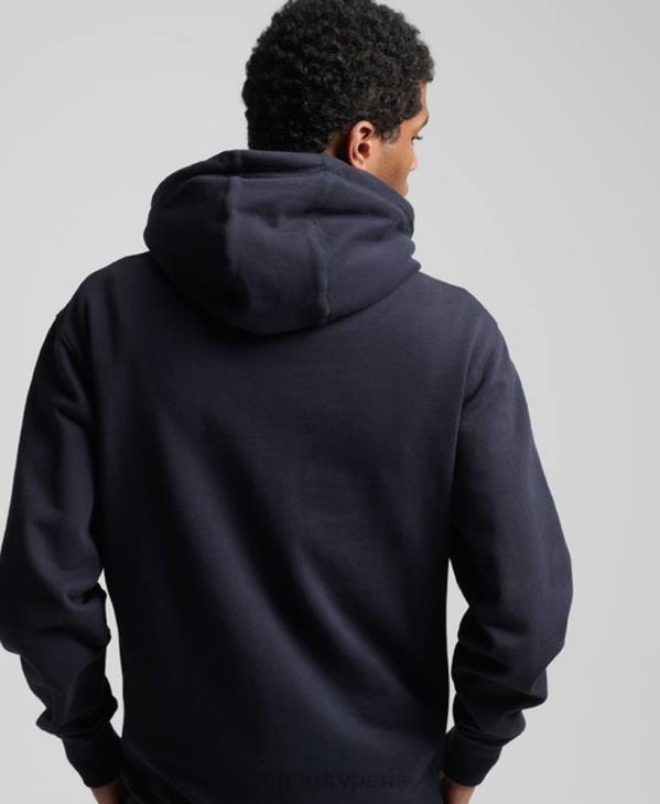 Superdry Hommes sweat à capuche en chenille à logo code D64Z5216 vêtements marine
