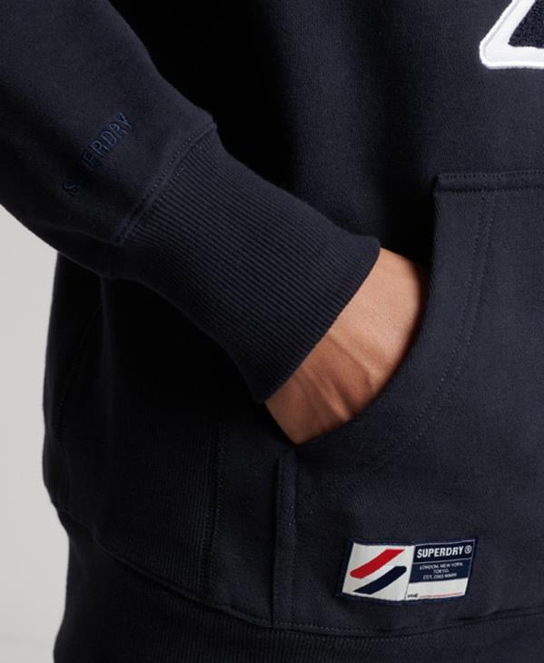 Superdry Hommes sweat à capuche en chenille à logo code D64Z5216 vêtements marine