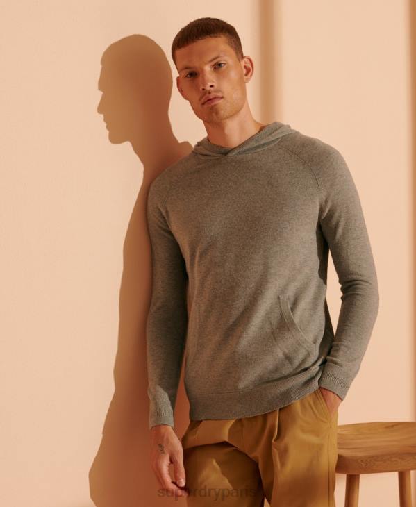 Superdry Hommes sweat à capuche en maille de yak édition limitée D64Z5354 vêtements gris clair