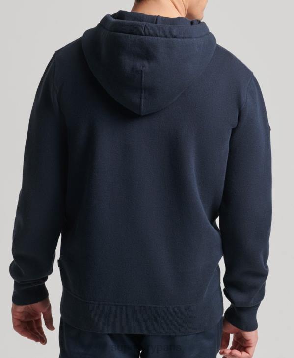 Superdry Hommes sweat à capuche essentiel en coton bio D64Z5050 vêtements marine