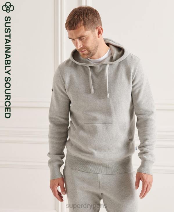 Superdry Hommes sweat à capuche essentiel en coton bio D64Z5207 vêtements gris clair