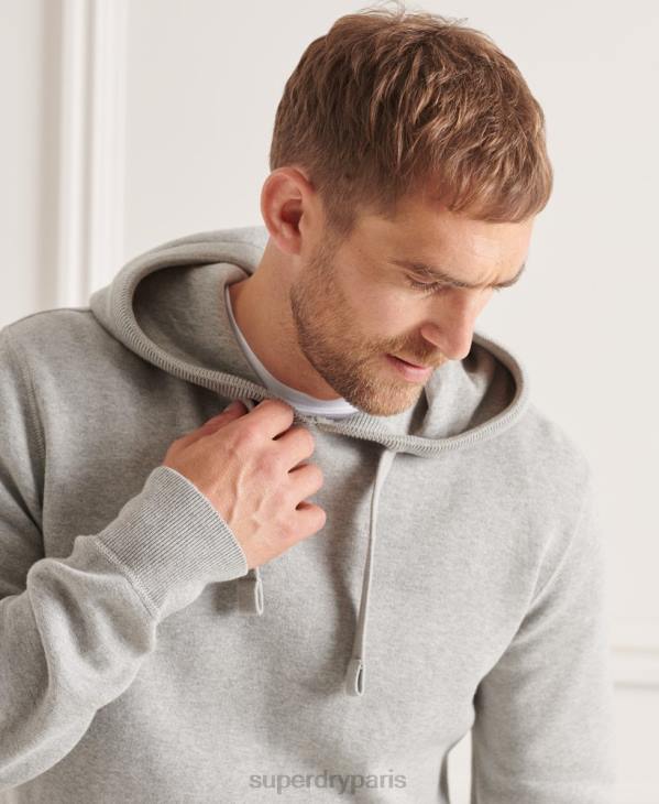 Superdry Hommes sweat à capuche essentiel en coton bio D64Z5207 vêtements gris clair