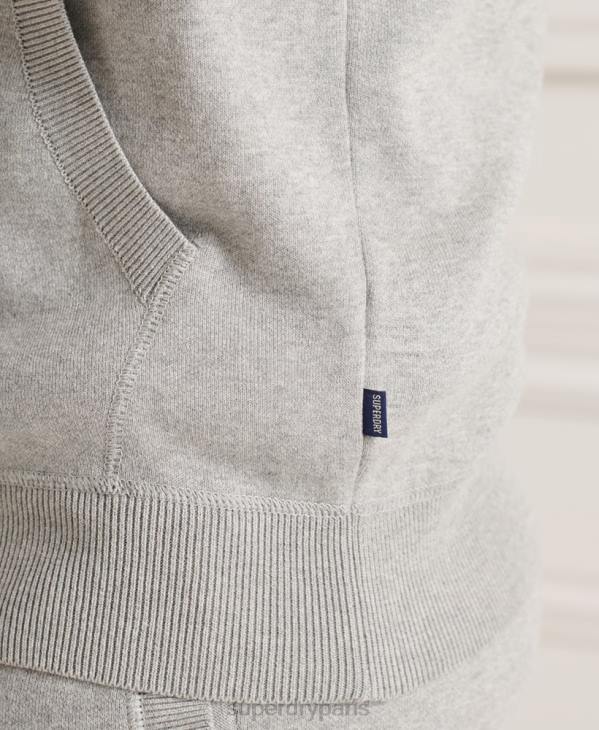 Superdry Hommes sweat à capuche essentiel en coton bio D64Z5207 vêtements gris clair