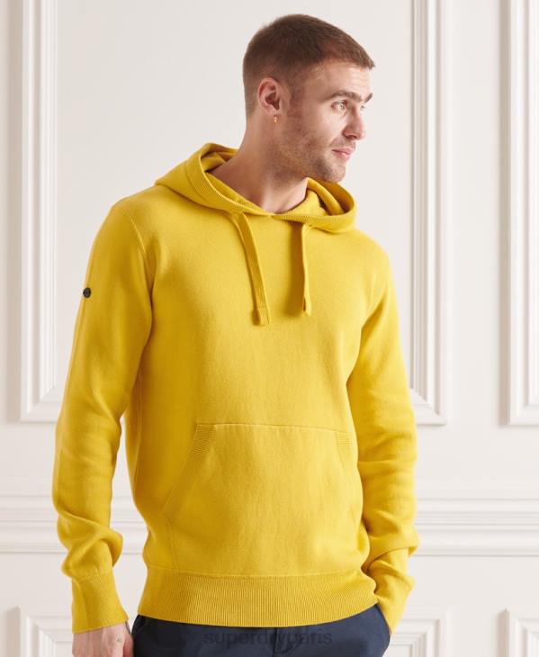 Superdry Hommes sweat à capuche essentiel en coton bio D64Z5317 vêtements jaune