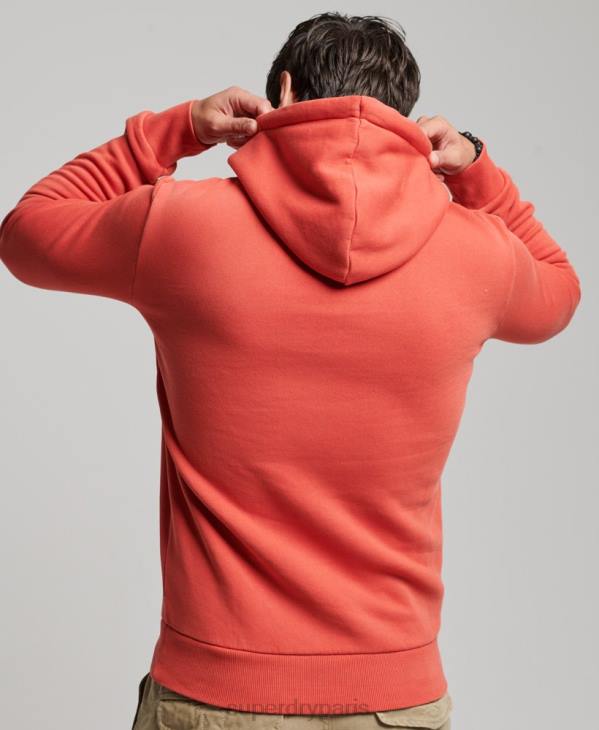 Superdry Hommes sweat à capuche fluo à logo vintage D64Z569 vêtements rouge