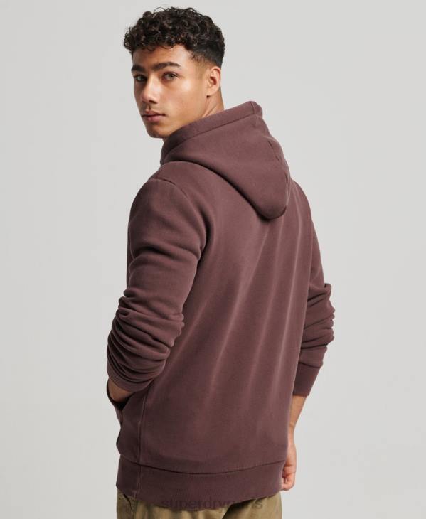 Superdry Hommes sweat à capuche fluo à logo vintage D64Z588 vêtements brun