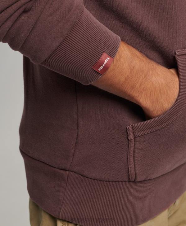 Superdry Hommes sweat à capuche fluo à logo vintage D64Z588 vêtements brun