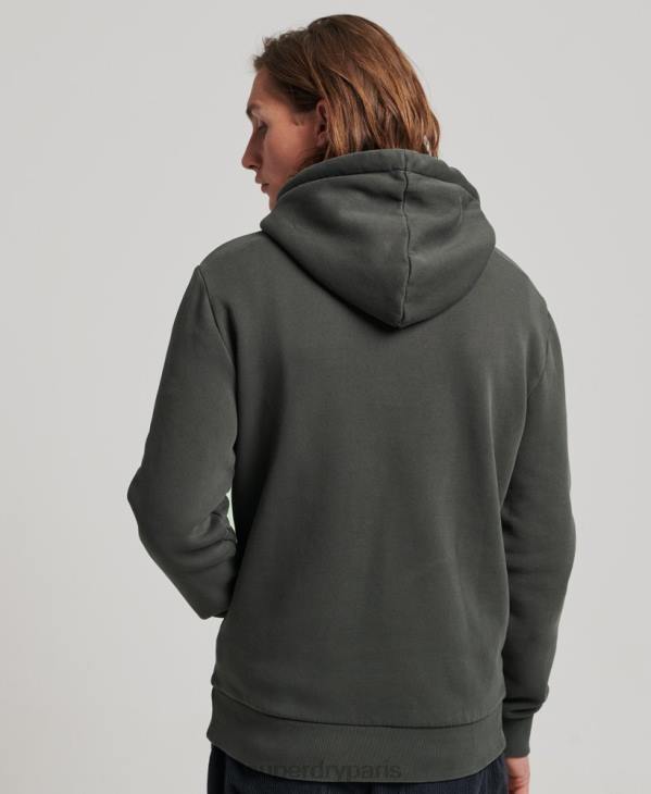Superdry Hommes sweat à capuche fluo à logo vintage D64Z660 vêtements gris foncé