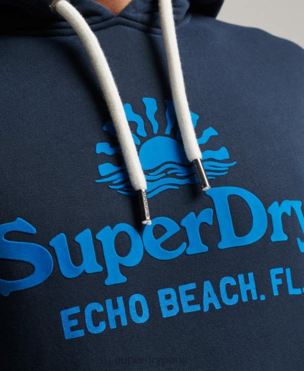 Superdry Hommes sweat à capuche fluo vintage venue D64Z598 vêtements marine