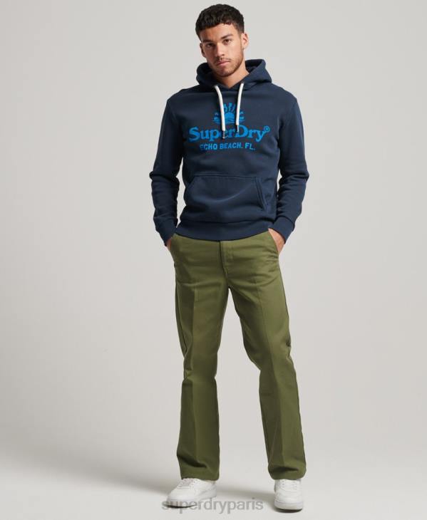 Superdry Hommes sweat à capuche fluo vintage venue D64Z598 vêtements marine