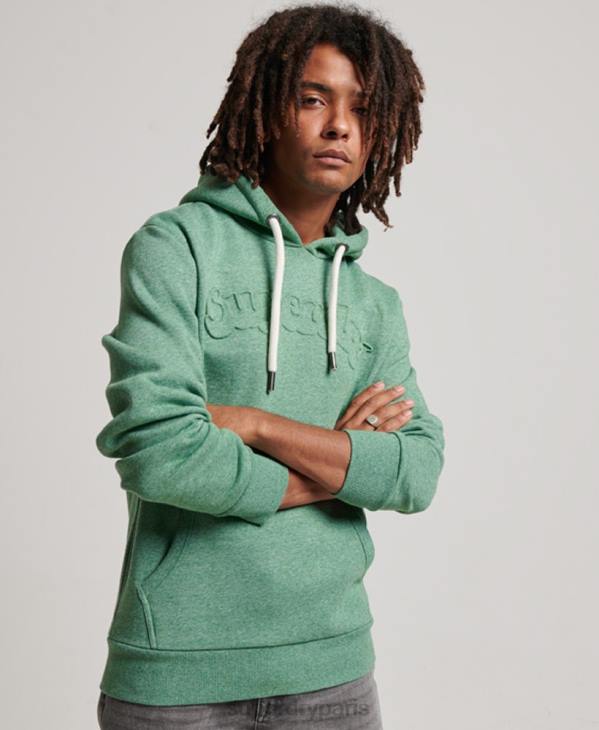 Superdry Hommes sweat à capuche gaufré vintage cooper class D64Z691 vêtements vert