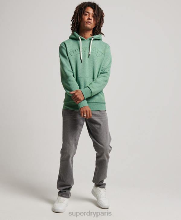 Superdry Hommes sweat à capuche gaufré vintage cooper class D64Z691 vêtements vert