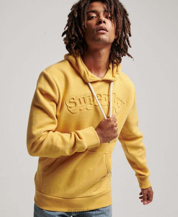 Superdry Hommes sweat à capuche gaufré vintage cooper class D64Z692 vêtements jaune