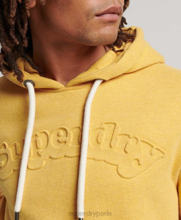 Superdry Hommes sweat à capuche gaufré vintage cooper class D64Z692 vêtements jaune