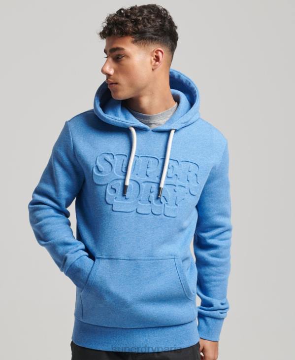 Superdry Hommes sweat à capuche gaufré vintage cooper class D64Z798 vêtements bleu
