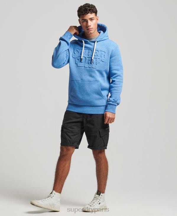 Superdry Hommes sweat à capuche gaufré vintage cooper class D64Z798 vêtements bleu