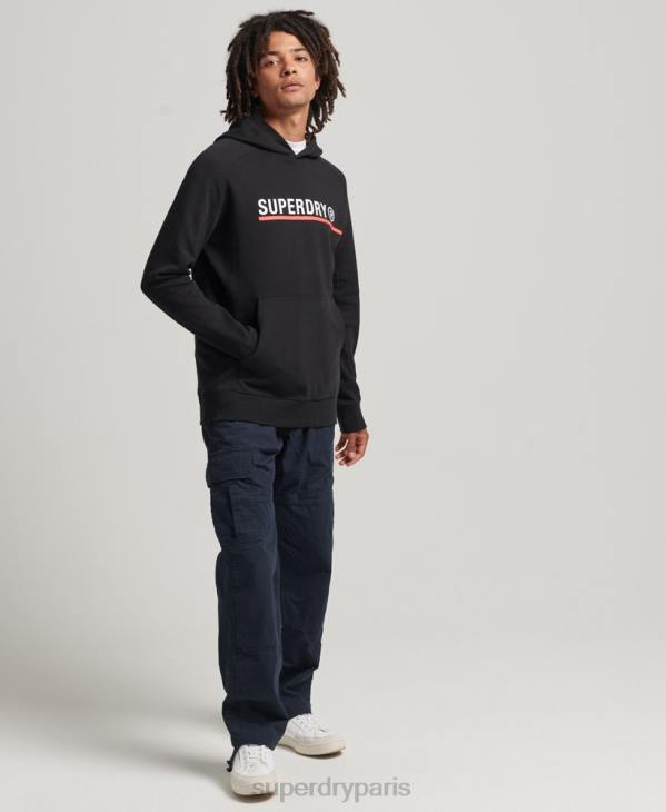 Superdry Hommes sweat à capuche graphique code tech D64Z5059 vêtements noir