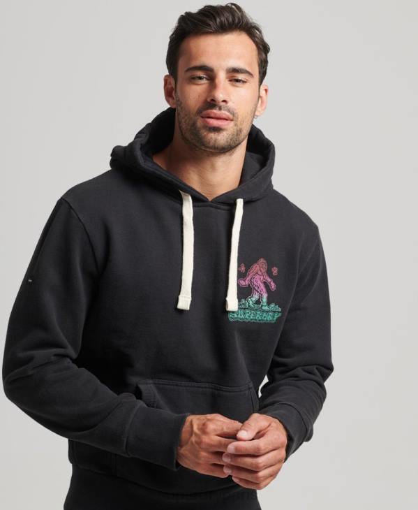 Superdry Hommes sweat à capuche graphique dans les bois D64Z586 vêtements gris foncé