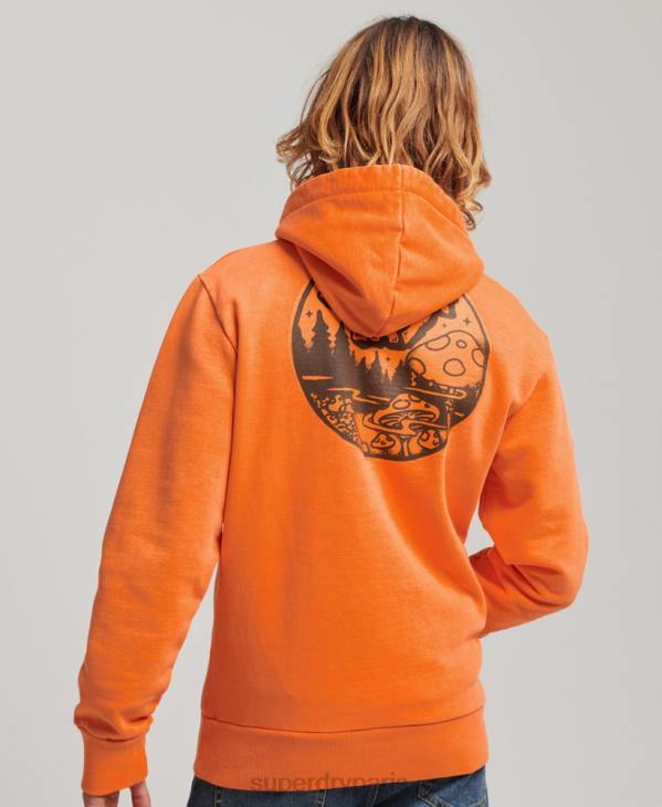 Superdry Hommes sweat à capuche graphique dans les bois D64Z707 vêtements orange