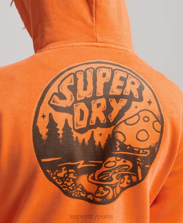 Superdry Hommes sweat à capuche graphique dans les bois D64Z707 vêtements orange
