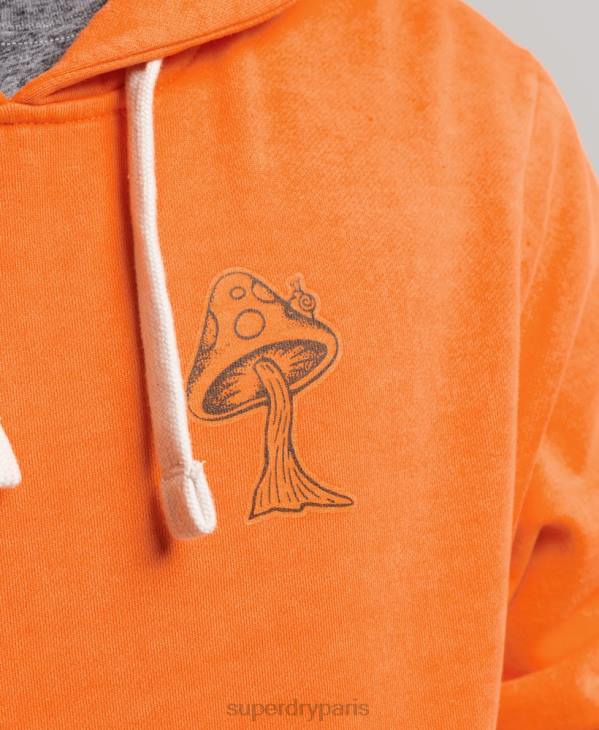 Superdry Hommes sweat à capuche graphique dans les bois D64Z707 vêtements orange