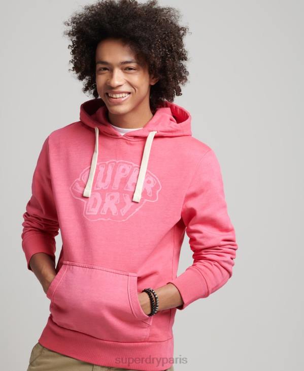 Superdry Hommes sweat à capuche graphique dans les bois D64Z708 vêtements rose