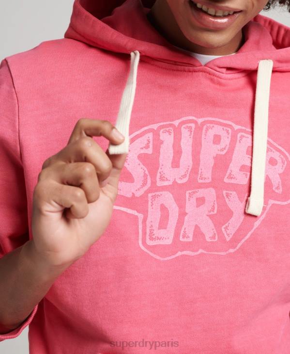 Superdry Hommes sweat à capuche graphique dans les bois D64Z708 vêtements rose