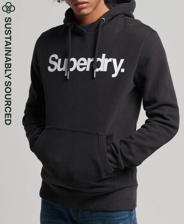 Superdry Hommes sweat à capuche graphique en coton biologique D64Z5026 vêtements noir