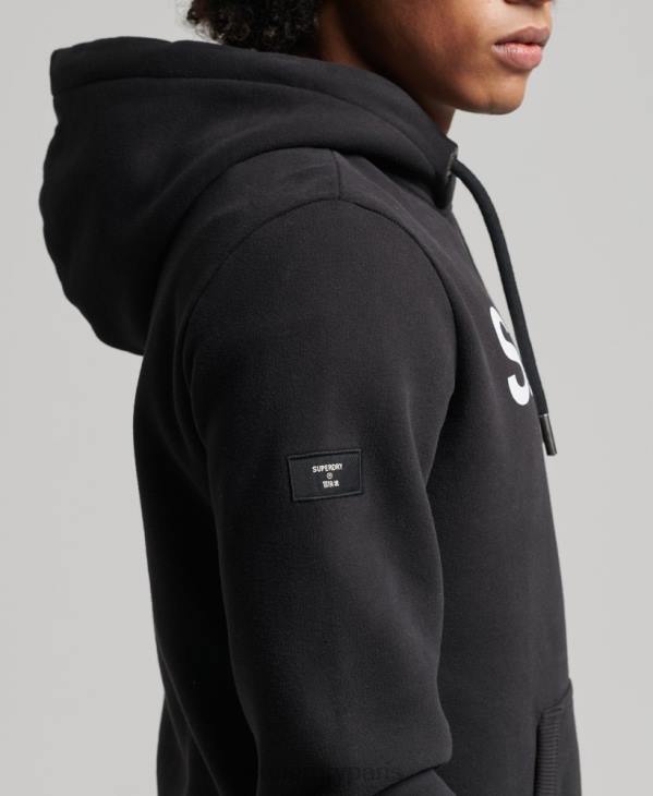 Superdry Hommes sweat à capuche graphique en coton biologique D64Z5026 vêtements noir