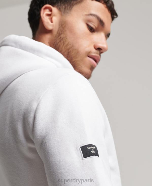 Superdry Hommes sweat à capuche graphique en coton biologique D64Z5075 vêtements blanc