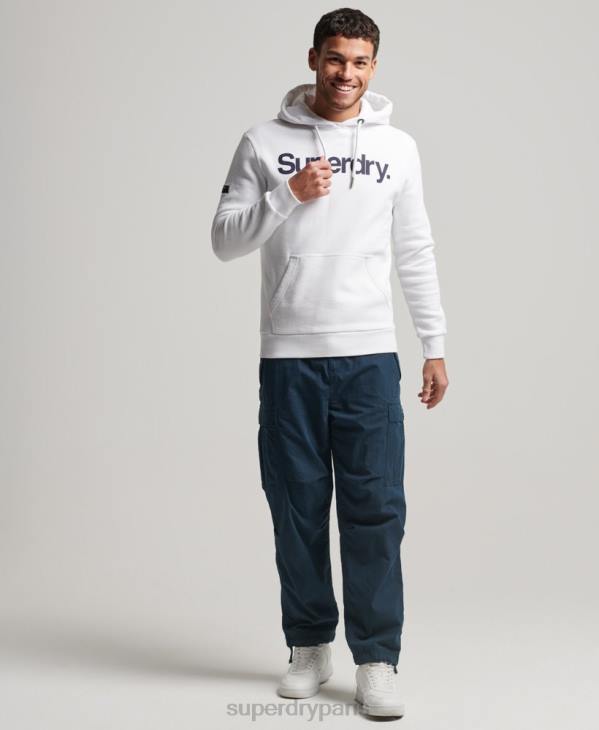Superdry Hommes sweat à capuche graphique en coton biologique D64Z5075 vêtements blanc