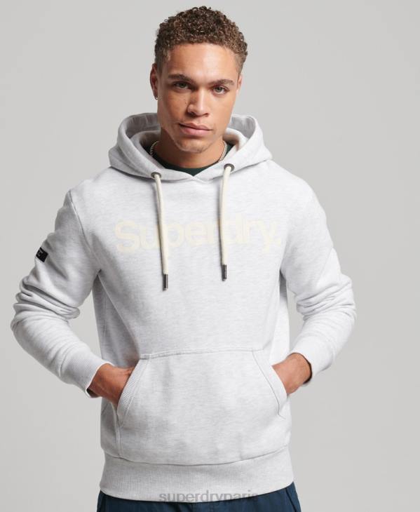 Superdry Hommes sweat à capuche graphique en coton biologique D64Z748 vêtements gris clair