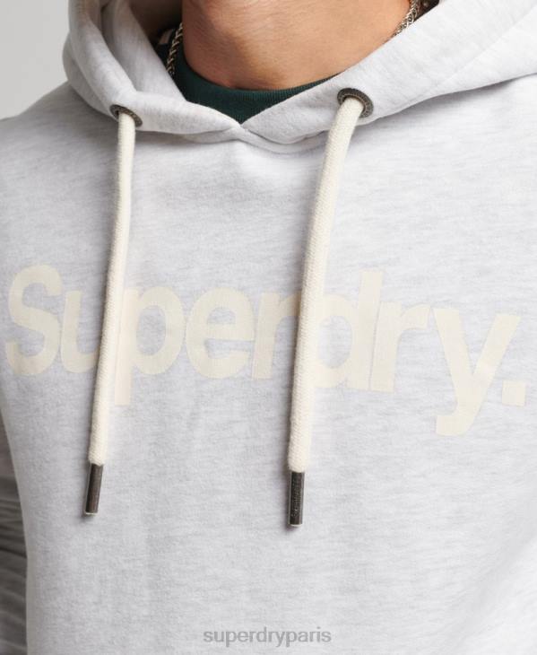 Superdry Hommes sweat à capuche graphique en coton biologique D64Z748 vêtements gris clair