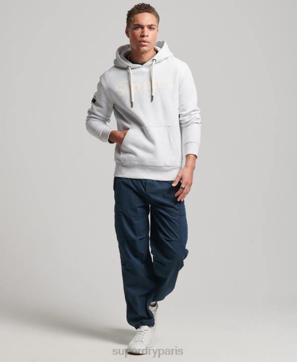 Superdry Hommes sweat à capuche graphique en coton biologique D64Z748 vêtements gris clair
