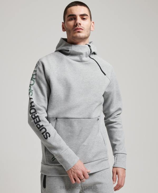 Superdry Hommes sweat à capuche gymtech D64Z536 vêtements gris