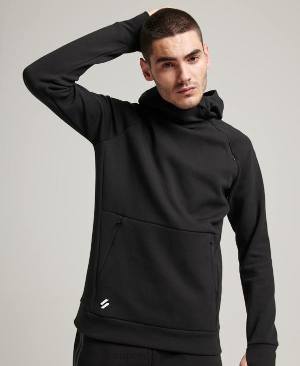 Superdry Hommes sweat à capuche gymtech D64Z683 vêtements noir