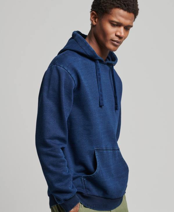 Superdry Hommes sweat à capuche indigo vintage D64Z802 vêtements bleu foncé