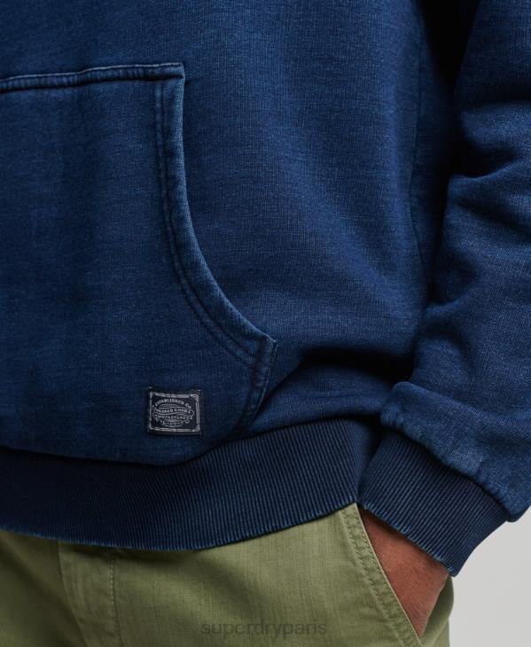 Superdry Hommes sweat à capuche indigo vintage D64Z802 vêtements bleu foncé