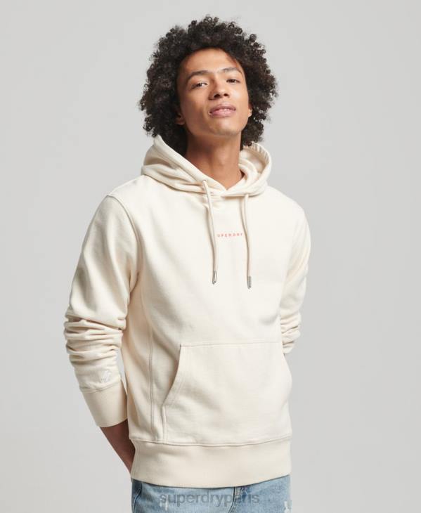 Superdry Hommes sweat à capuche à logo D64Z466 vêtements crème