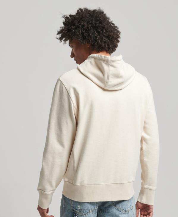 Superdry Hommes sweat à capuche à logo D64Z466 vêtements crème