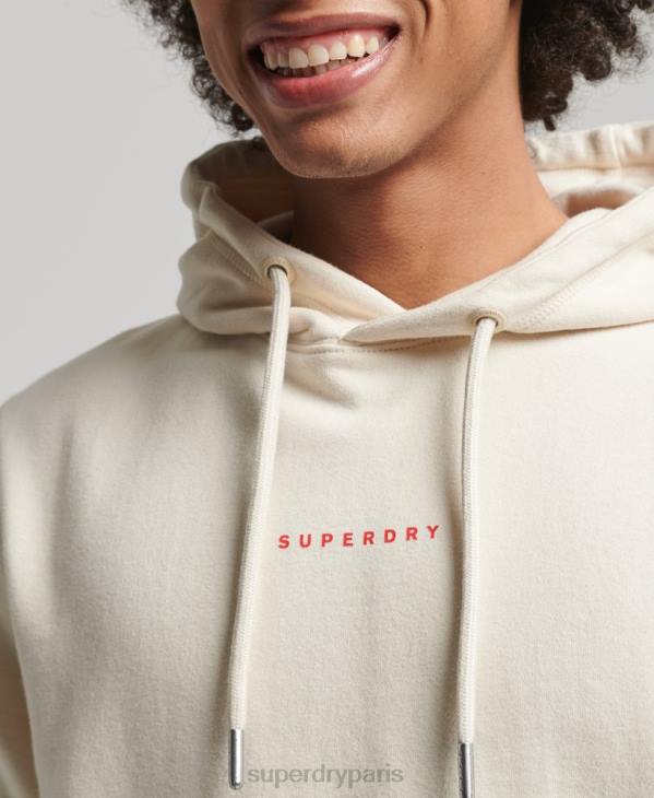 Superdry Hommes sweat à capuche à logo D64Z466 vêtements crème