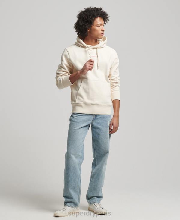 Superdry Hommes sweat à capuche à logo D64Z466 vêtements crème