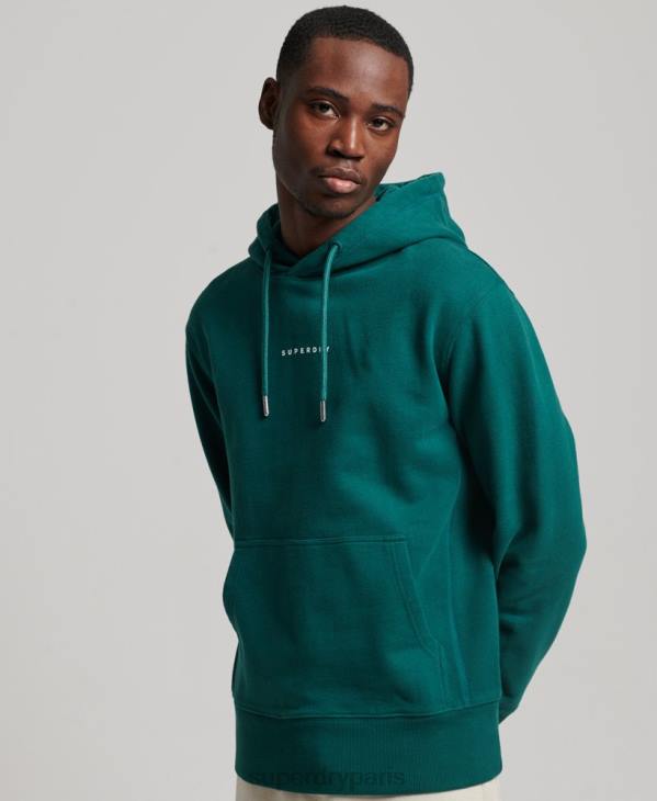 Superdry Hommes sweat à capuche à logo D64Z482 vêtements vert