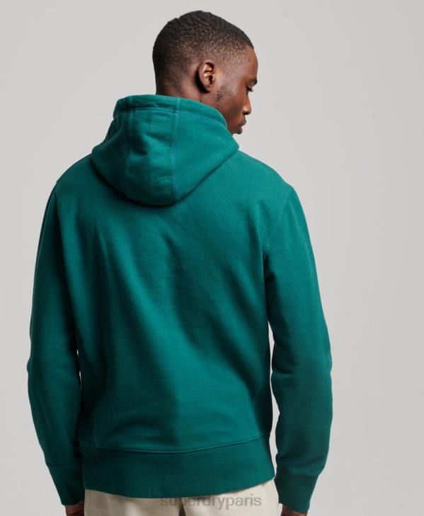 Superdry Hommes sweat à capuche à logo D64Z482 vêtements vert