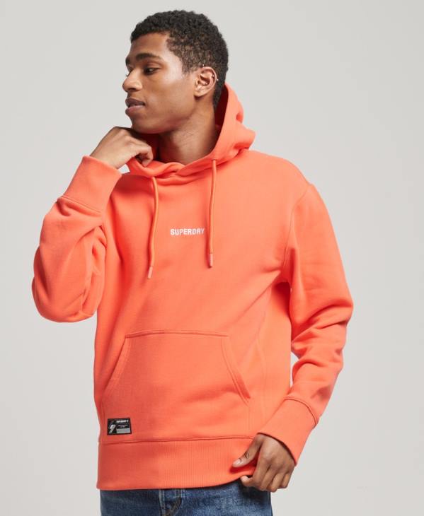 Superdry Hommes sweat à capuche à logo D64Z6012 vêtements corail