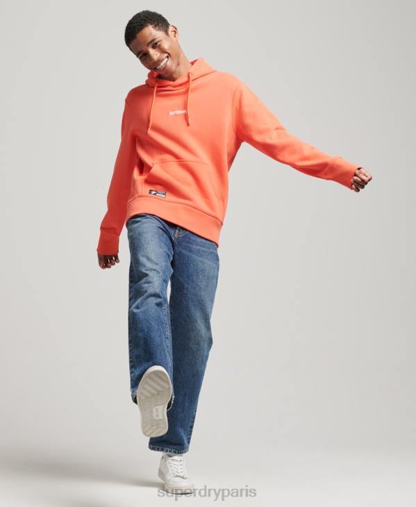 Superdry Hommes sweat à capuche à logo D64Z6012 vêtements corail