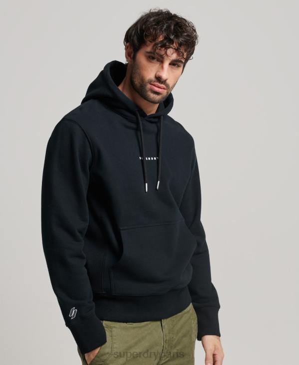 Superdry Hommes sweat à capuche à logo D64Z837 vêtements noir